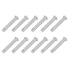 12Pcs 1/4" x 1-9/16" Single Hole Clevis Pins, 304 Stainless Steel Flat Head Pins