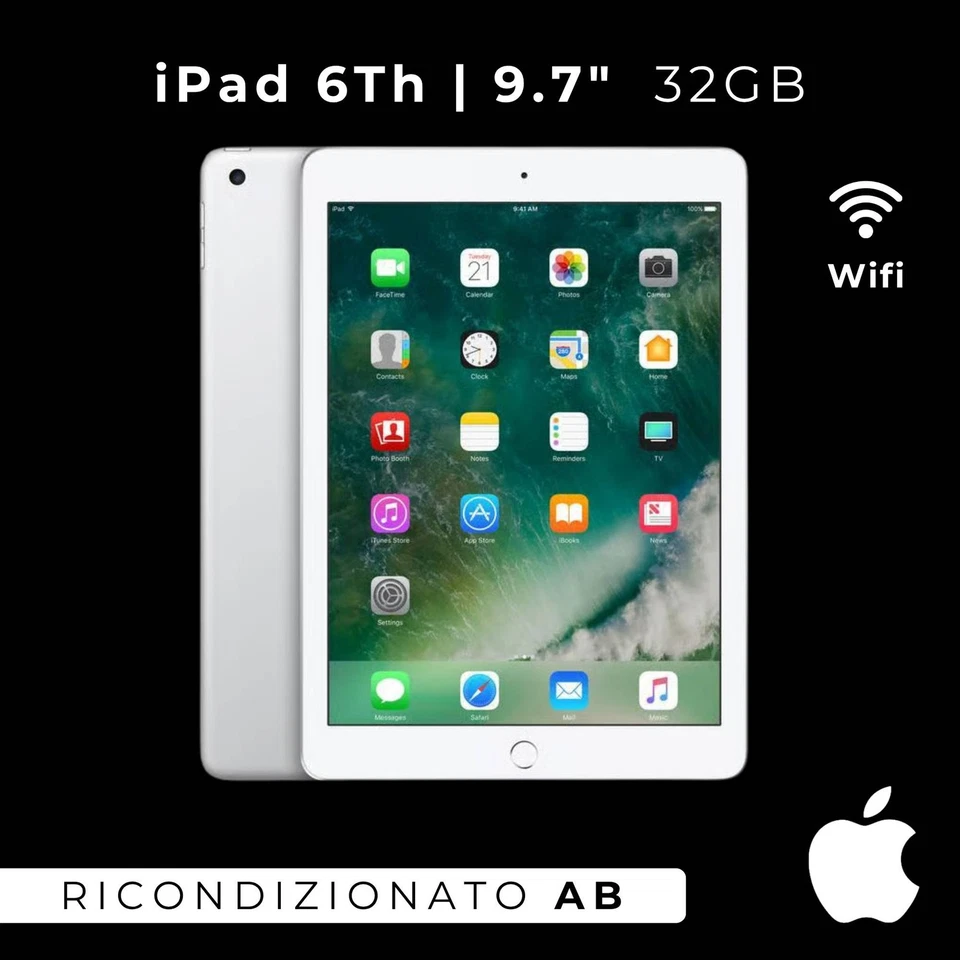 Apple IPAD 6Th 9.7" 32Gb Silver Puede Ab Accesorios Gar. 12 Meses Renovado - Imagen 2 de 4