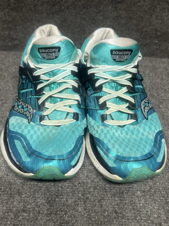 Saucony Triumph ISO 3 Mujer 10 Verde azulado Negro Zapatos para Correr EVERUN Acolchados Gimnasio Foto 2 de 4