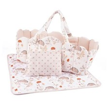 3 Pcs Baby Doll Bassinet with Doll Bedding Set for 17-22 Inch Babydolls, Cute