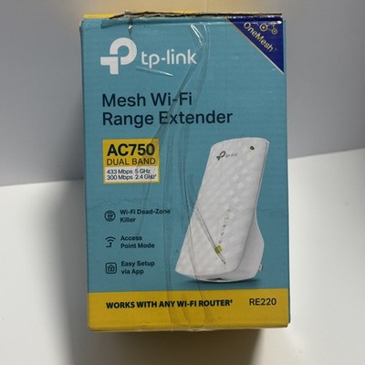 TP-LINK RE220 AC750 DUAL BAND MESH WI-FI EXTENDER OPEN BOX