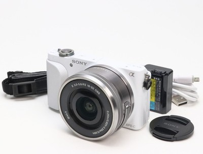 Sony NEX-3N Camera Kit with 16-50mm Lens, White, Good Condition From Japan