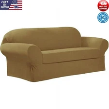2-Piece Stretch Loveseat Slipcover Elastic Corners Easy Install Machine Washable