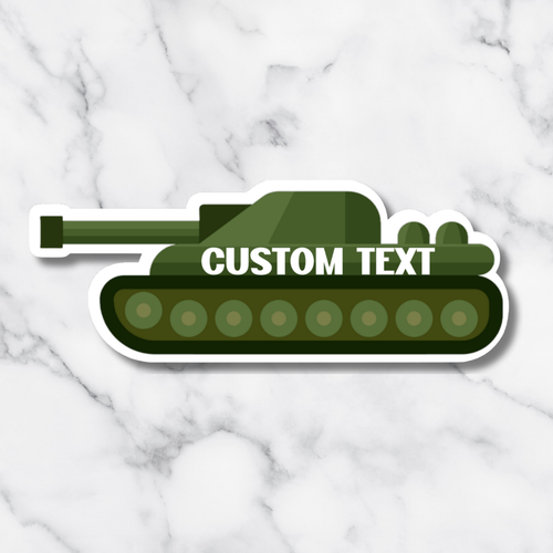 Custom Name Tank Sticker – Personalized Army Tank Vinyl Sticker, Military Gift - Picture 3 of 8