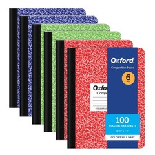 Composition Notebook 6 Pack, College Ruled Paper, 9-3/4 x 7-1/2 Inches, 100 S...