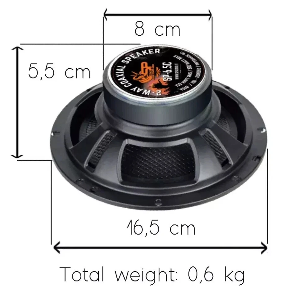 Kit 6 Casse Altoparlanti SP AUDIO Anteriori e Posteriori per Fiat Grande Punto - Immagine 4 di 4