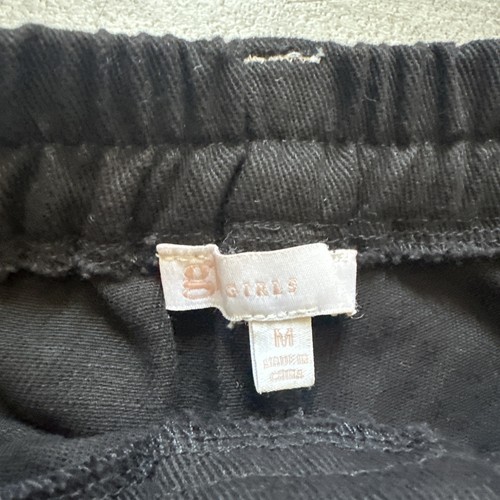 GB Girls Black High-Waisted Cargo Pants With White Stitching – Medium - Picture 4 of 6