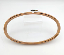 Vintage Oval Wooden Needlework Hoop 9" x 5" Embroidery Cross Stitch Frame