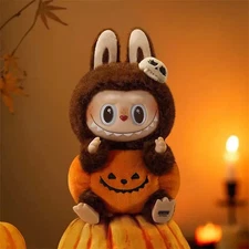 POP MART Halloween Collectible Plush Toy – Sitting Pumpkin Bunny
