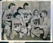 1956 Louis Park High School Basketball Team Trophy Historic Vintage Photo 8x10