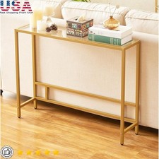 Tempered Glass Console Table Entryway Living Room Bedroom Elegant Design Storage