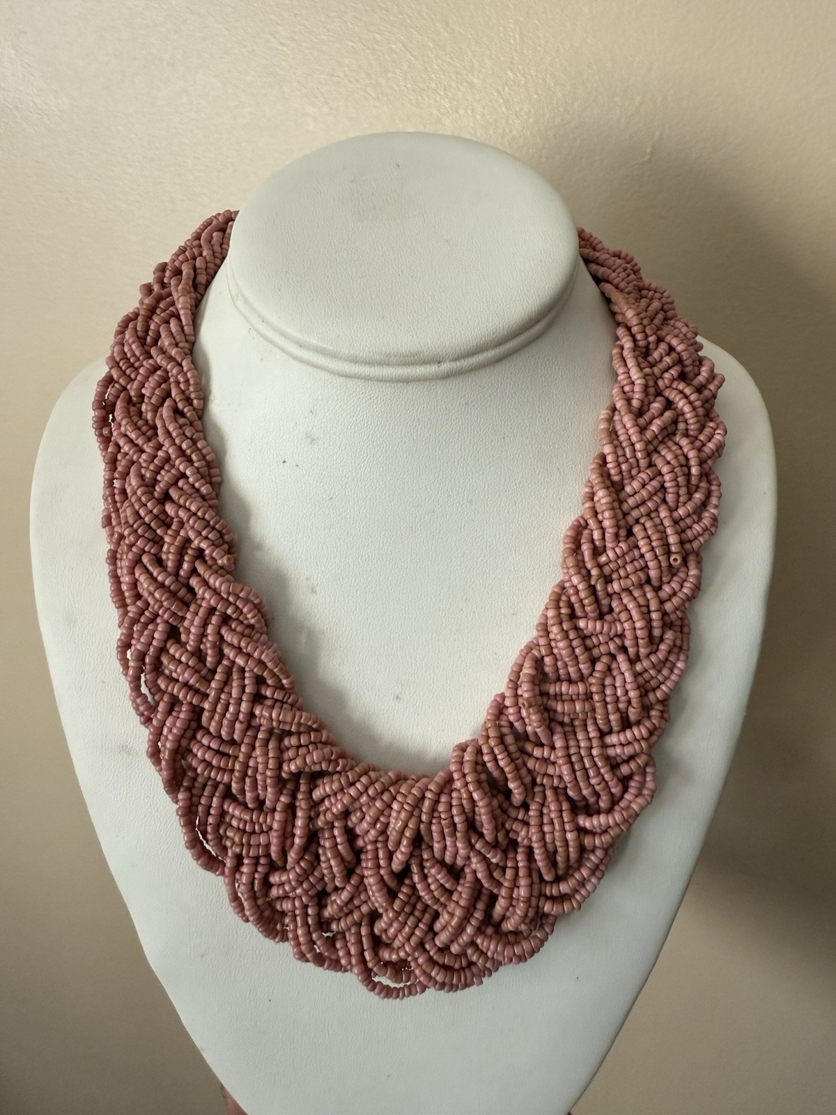 Braided Beaded Statement Necklace Womens Adjustab… - image 2