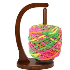 Wooden Yarn Holder for Crocheting, Upgrade Larger Size  Magnetic, Walnut