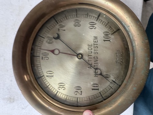 Vintage The Ashton Valve Co. Boston Mass Brass Gauge Steampunk Altitude Heating - Picture 9 of 11