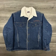Vintage Big Mac Jacket Mens 46 Denim Sherpa Lined Trucker Chain Stitched 80s USA