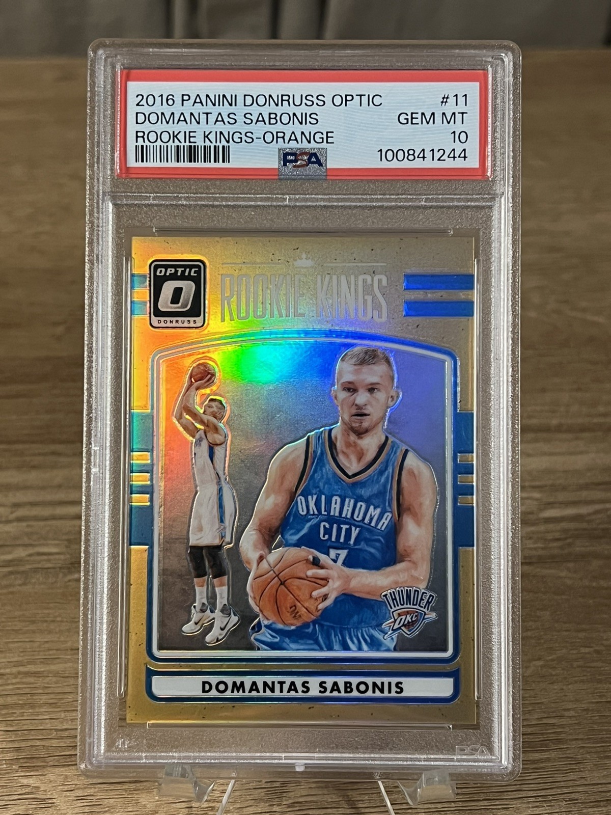 2016-17 Donruss Optic Domantas Sabonis Orange RC #007/199 PSA 10 JERSEY # MATCH