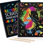 2X Scratch Art Book Magic Rainbow Painting Doodle Board with Stylus & Stencils