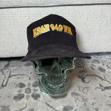 Vintage 90s California KSAN 94.9 FM Radio Corduroy Snapback Hat Made In USA