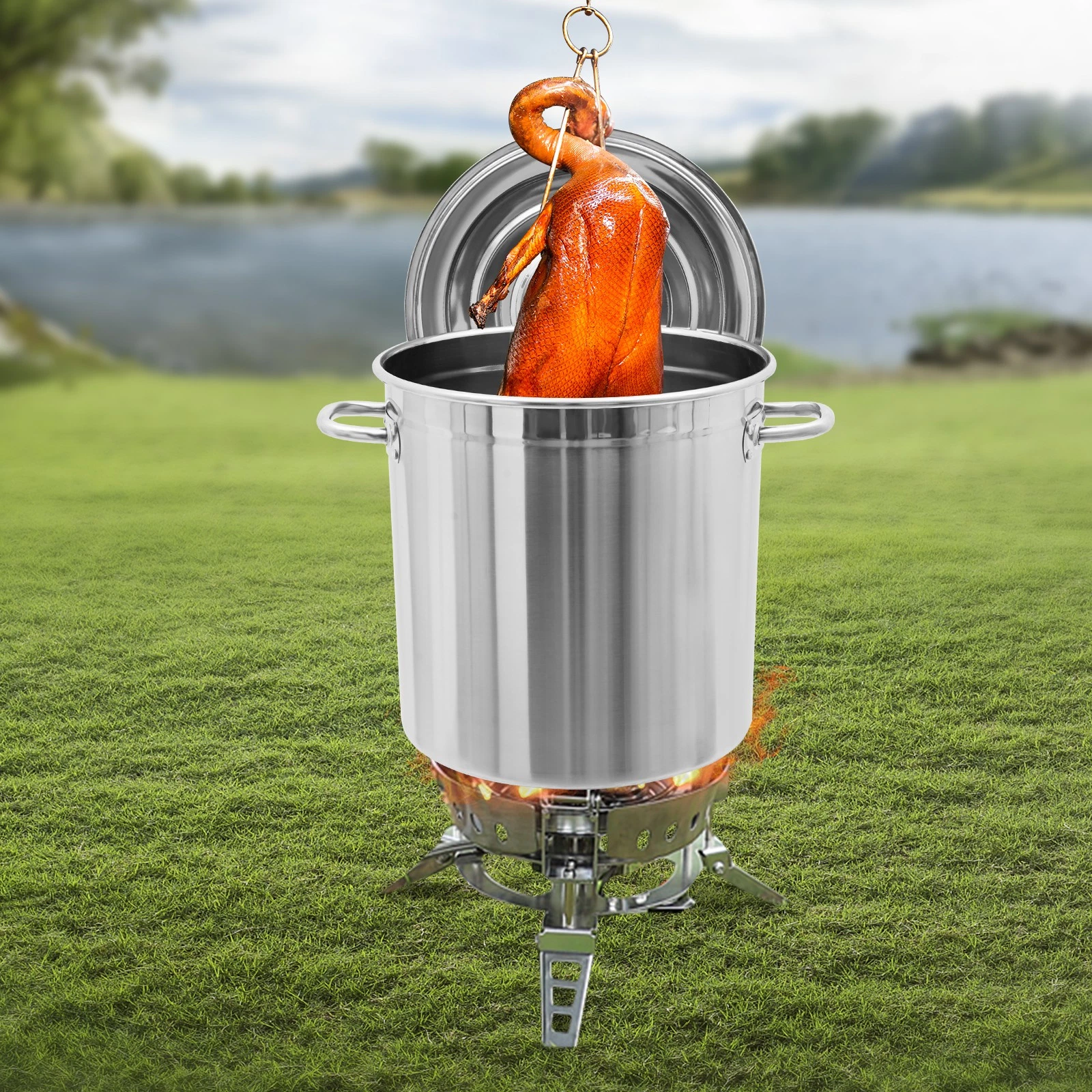 78 QT Stainless Steel Seafood Boil Pot With Basket Heavy Duty Cooking Pot W/ Lid
Opens in a new wind