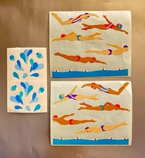 Vintage Mrs Grossman’s Stickers Swim Team Swimmers 1998 Water Drops 1997 4 Mods