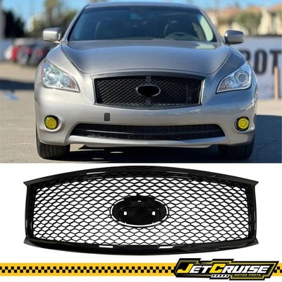 Fits 11-15 Infiniti M56 M35h M37 Q70 Front Bumper Upper Mesh Grille Gloss Black