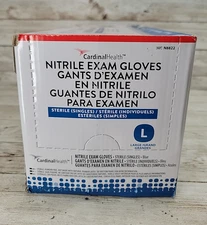 Sterile Nitrile Exam Gloves Cardinal Health *50 Singles* Size: LARGE *Exp 10/26*