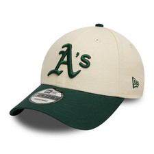 Image of New Era 9FORTY Athletics Baseball Cap MLB Colourblock - Cream-Dark Green