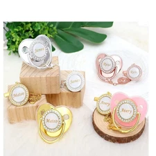 Personalized Pacifier Dummy Soother And Clip Chain, Custom Orthodontic Pacifier