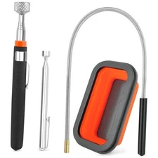 4 Pack Telescoping Magnet Pick-up Tool Set with Magnetic Parts Tray, 