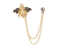 Lapel Pin for Men Bee with Hanging Chain Brooch Suit Stud, Shirt Studs Men's
