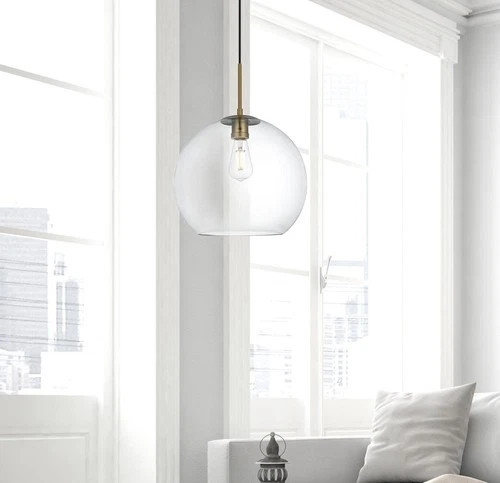 Living District Baxter 1-Light Metal Pendant - Chrome and Clear Finish - Picture 6 of 6