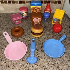 Little Tikes Fisher Price Pretend Play Food Juice Strawberries Bread Basics 3569