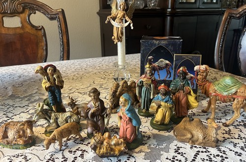 Fontanini Nativity Set Jesus Angel Italy Vintage