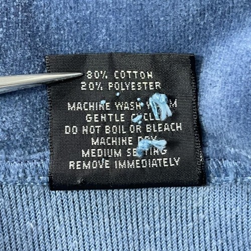 Camisa Campus Vintage Para Hombre Grande Azul Terciopelo Manga Larga Polo Años 70 Hecha en EE. UU. - Imagen 8 de 12