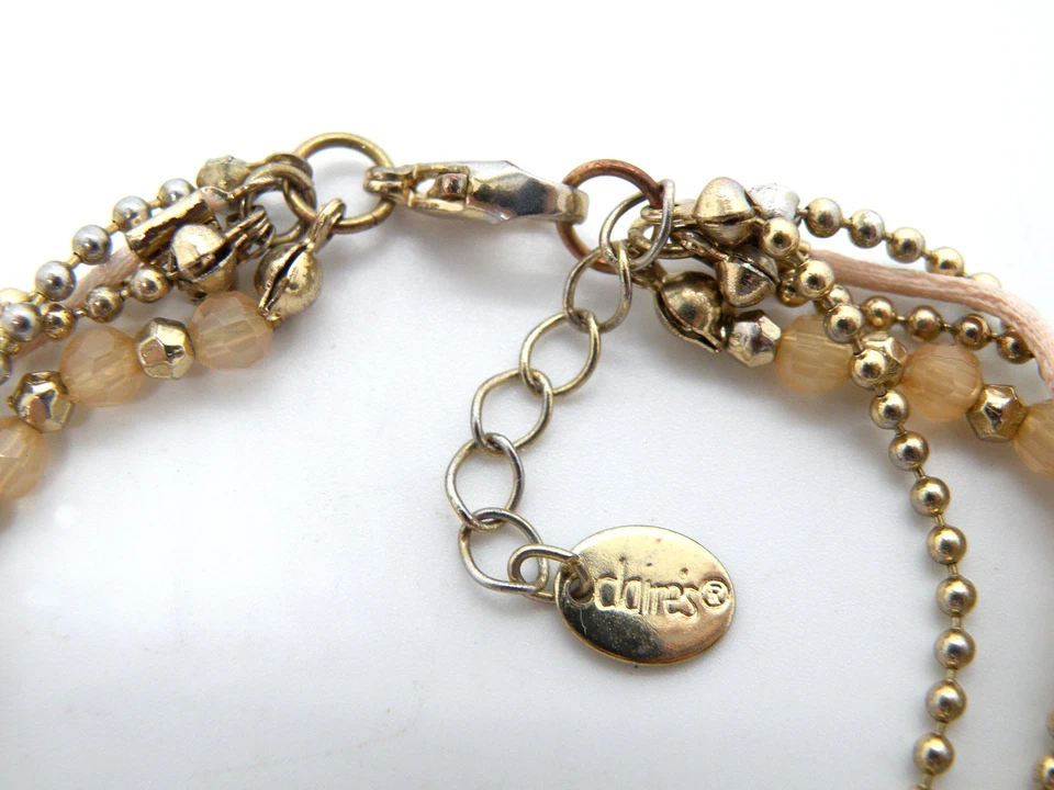 Brazalete Claire's "I Love You" & "Lucky" Charm Multi Hilo Cuentas Oro y Plata Foto 4 de 4