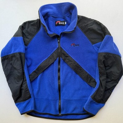 Vintage LOWE Alpine Systems Jacket Mens L Blue Black Fleece Outdoor Hiking 90s