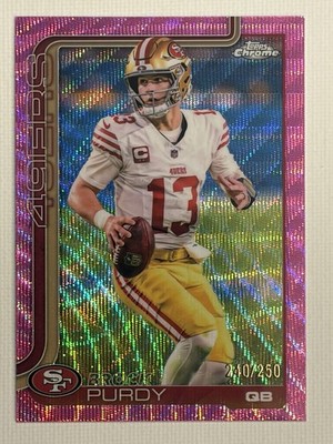 Topps Chrome 2025 Brock Purdy #262 Purple Refractor /250 49ers