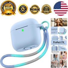 Stylish Soft Silicone AirPods 4 Case with Lanyard - Shockproof Protection