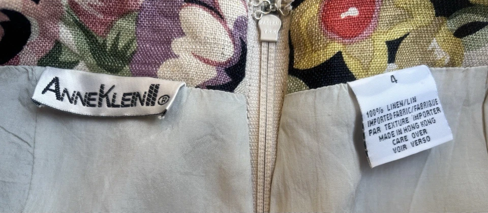 Anne Klein II - Falda floral plisada forrada envolvente sintética de lino / Talla 4 XXS Foto 4 de 4