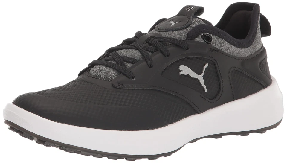 Zapatos de golf Puma Ignite Malibu 376158-02 negros plateados negros para mujer sin clavos