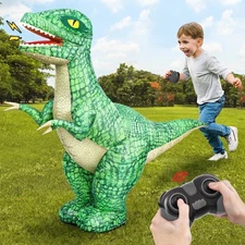Jovow 2.4GHZ Remote Control Inflatable Dinosaur Toy for Kids,Electric Toy Din...