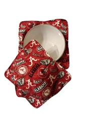 Alabama Crimsom Tide Football Microwave Cotton Bowl Cozy Potholder Set of 2 Med