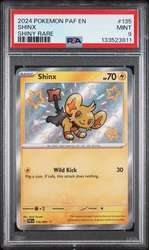PSA 9 2024 POKEMON PAF EN-PALDEAN FATES 135 SHINX SHINY RARE