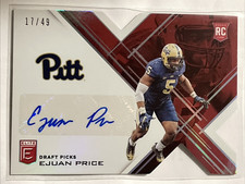 2017 Panini Elite Draft Picks Ejuan Price #263 Red Die-Cut #/ pitt panthers