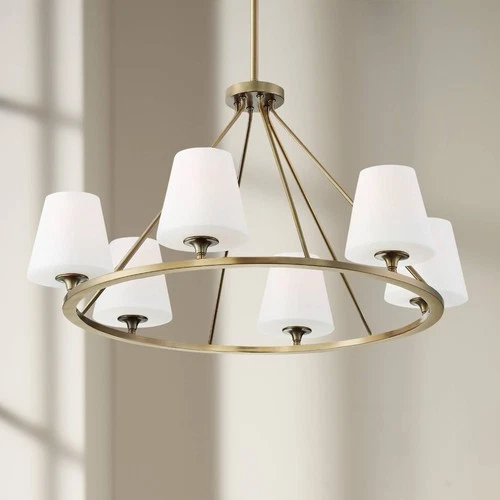 Crystorama Keenan 31 1/4"W Vibrant Gold 6-Light Chandelier - Picture 1 of 9