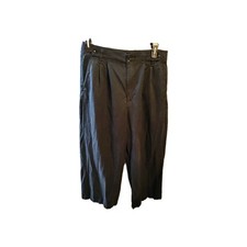 Madewell Harlow Wide Leg Pants Pleated Front Black Women's Size 12 High Rise