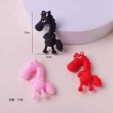 Lucky Black Horse Mascot Keychain - Year Of The Horse Cute Plush Doll Bag Charm