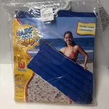 Vintage 2002 Surf And Sun Bestway Canvas SURF RIDER Float Blue 60x29” NOP