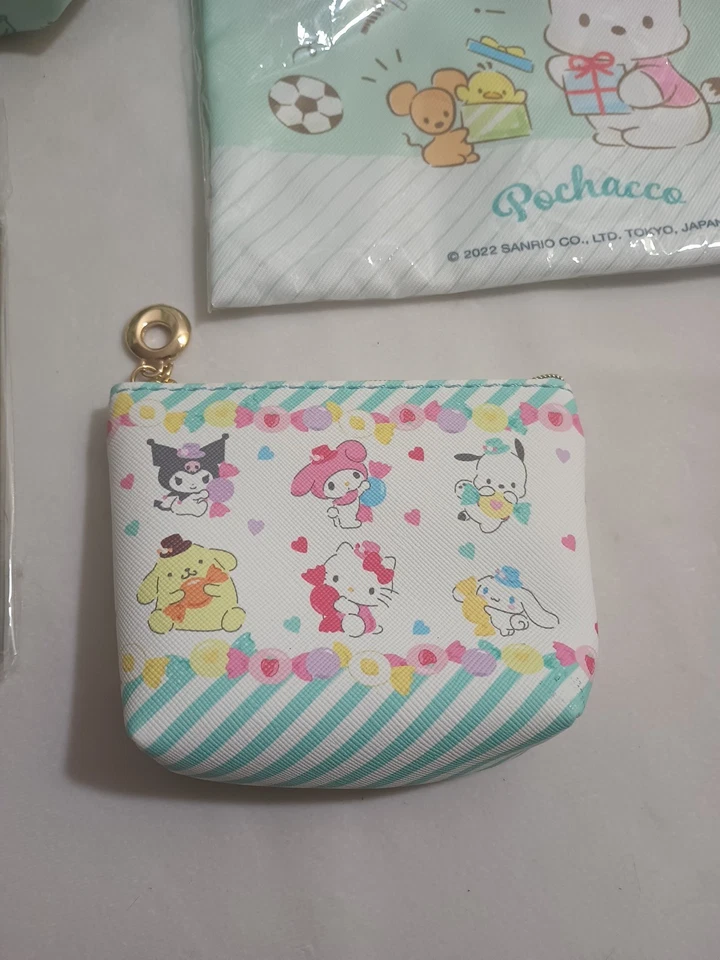 NUEVO JUEGO DE REGALO SANRIO POCHACCO PERRO 5 PIEZAS, 2 CARTERAS, 1 BOLSA, CUADERNO, MONEDERO Foto 3 de 4