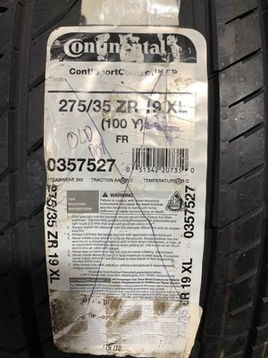 2 New 275 35 19 Continental Conti Sport Contact 5P Summer Tires